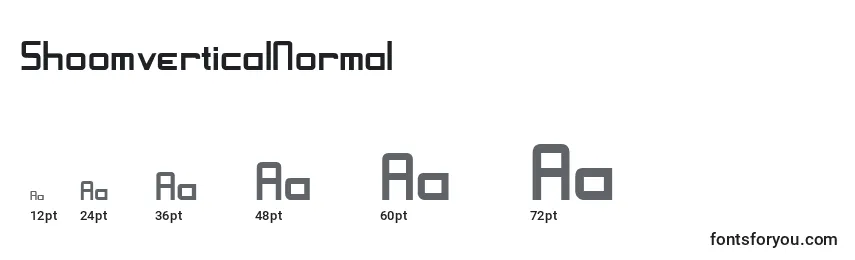 ShoomverticalNormal Font Sizes