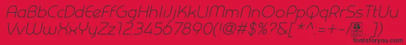 PrestijLightItalicDemo Font – Black Fonts on Red Background