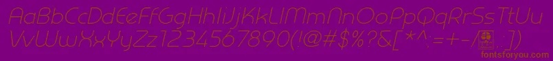 PrestijLightItalicDemo Font – Brown Fonts on Purple Background