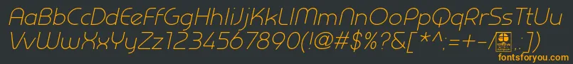 PrestijLightItalicDemo Font – Orange Fonts on Black Background