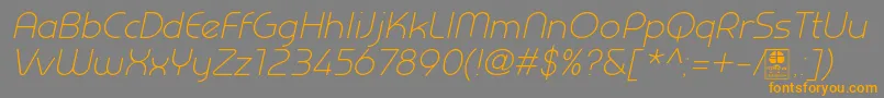 PrestijLightItalicDemo Font – Orange Fonts on Gray Background