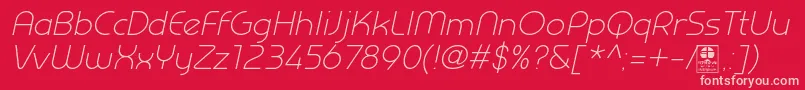 PrestijLightItalicDemo Font – Pink Fonts on Red Background