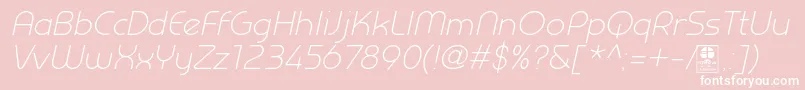 PrestijLightItalicDemo Font – White Fonts on Pink Background