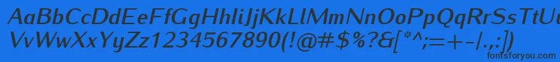 IwonaBolditalic Font – Black Fonts on Blue Background