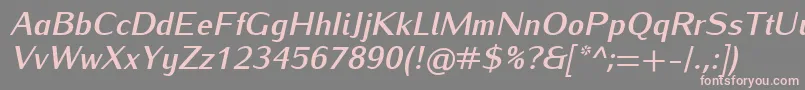 フォントIwonaBolditalic – 灰色の背景にピンクのフォント