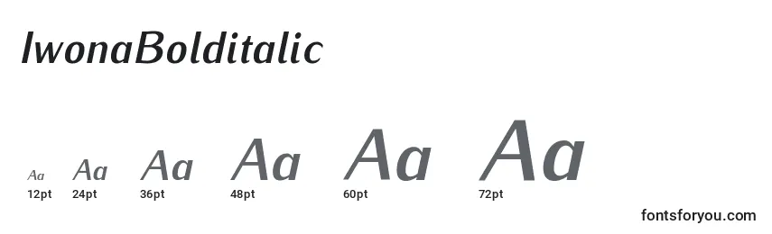 IwonaBolditalic Font Sizes