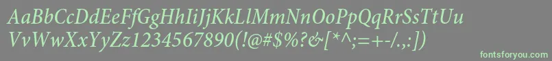 More about MinionproMediumcnit Font MinionproMediumcnit Font – Green Fonts on Gray Background