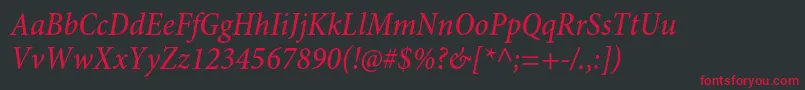 フォントMinionproMediumcnit – 黒い背景に赤い文字