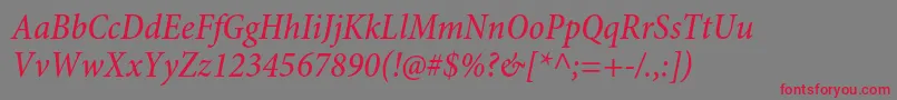 MinionproMediumcnit Font – Red Fonts on Gray Background
