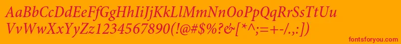 MinionproMediumcnit Font – Red Fonts on Orange Background