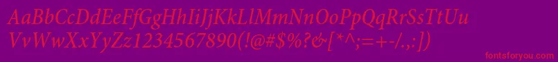 More about MinionproMediumcnit Font MinionproMediumcnit Font – Red Fonts on Purple Background