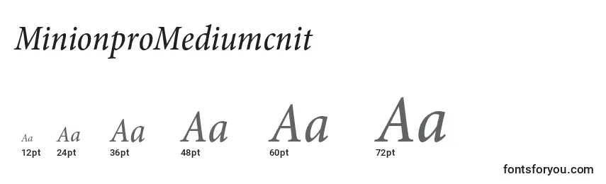 Größen der Schriftart MinionproMediumcnit