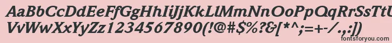 フォントItcWeidemannLtBlackItalic – ピンクの背景に黒い文字