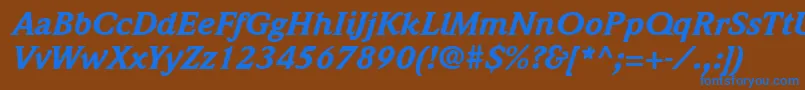 ItcWeidemannLtBlackItalic Font – Blue Fonts on Brown Background