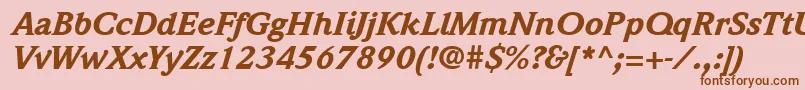 ItcWeidemannLtBlackItalic Font – Brown Fonts on Pink Background