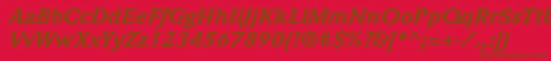フォントItcWeidemannLtBlackItalic – 赤い背景に茶色の文字