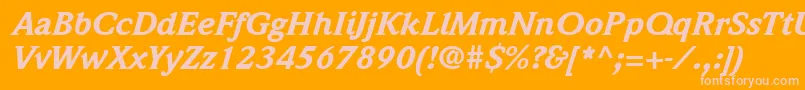 フォントItcWeidemannLtBlackItalic – オレンジの背景にピンクのフォント