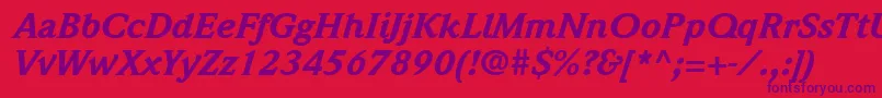 ItcWeidemannLtBlackItalic Font – Purple Fonts on Red Background