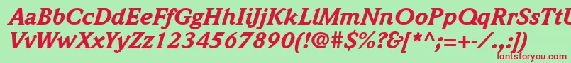 ItcWeidemannLtBlackItalic Font – Red Fonts on Green Background