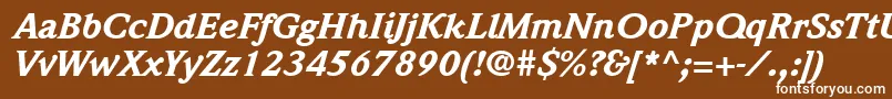 Czcionka ItcWeidemannLtBlackItalic – białe czcionki na brązowym tle