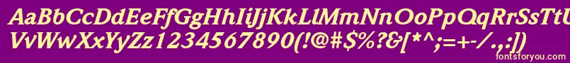 ItcWeidemannLtBlackItalic Font – Yellow Fonts on Purple Background