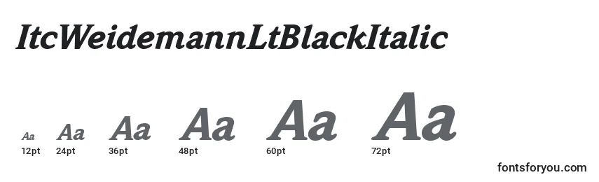 ItcWeidemannLtBlackItalic Font Sizes