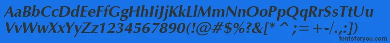 VeraHumana95Bolditalic Font – Black Fonts on Blue Background