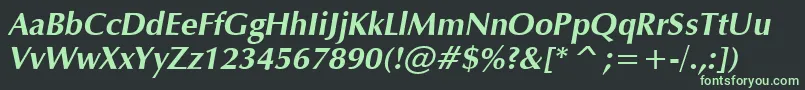 フォントVeraHumana95Bolditalic – 黒い背景に緑の文字