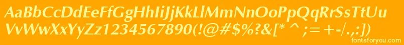 VeraHumana95Bolditalic Font – Yellow Fonts on Orange Background