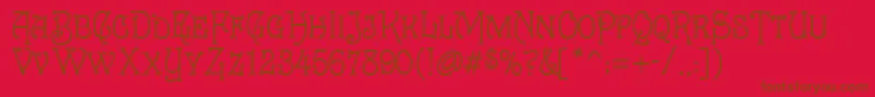 Hank-Schriftart – Braune Schriften auf rotem Hintergrund