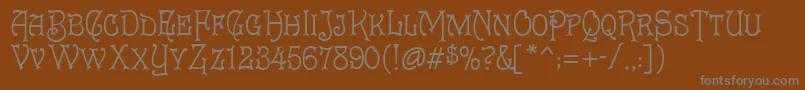 Weitere Informationen zur Hank-Schriftart Hank-Schriftart – Graue Schriften auf braunem Hintergrund