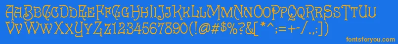 Hank Font – Orange Fonts on Blue Background