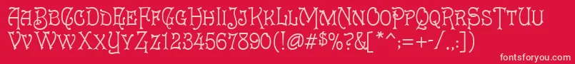 Hank Font – Pink Fonts on Red Background