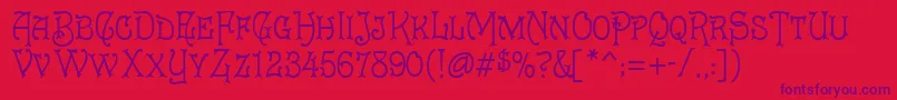 Hank Font – Purple Fonts on Red Background