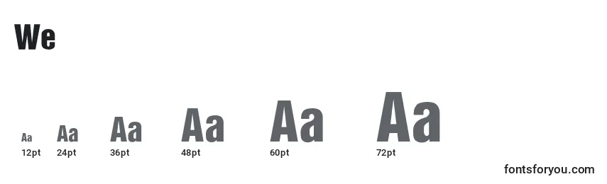 WellmetAdcopy Font Sizes