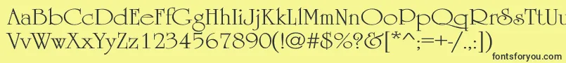 UniversityWd Font – Black Fonts on Yellow Background