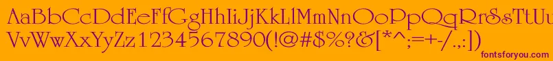 UniversityWd Font – Purple Fonts on Orange Background