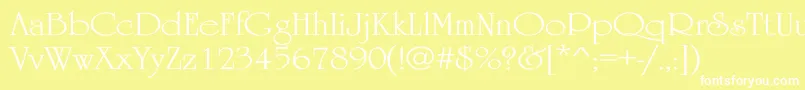 フォントUniversityWd – 黄色い背景に白い文字