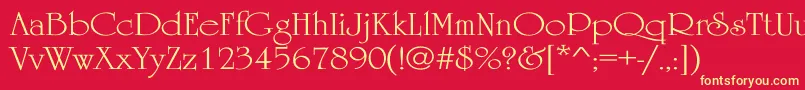 UniversityWd Font – Yellow Fonts on Red Background