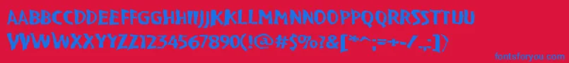 VtcBadpaintRegular Font – Blue Fonts on Red Background