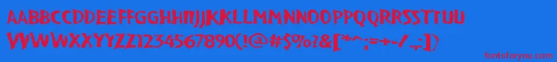 VtcBadpaintRegular Font – Red Fonts on Blue Background