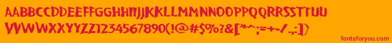 VtcBadpaintRegular Font – Red Fonts on Orange Background