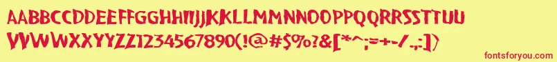 VtcBadpaintRegular Font – Red Fonts on Yellow Background