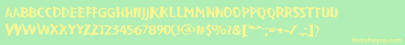 VtcBadpaintRegular Font – Yellow Fonts on Green Background