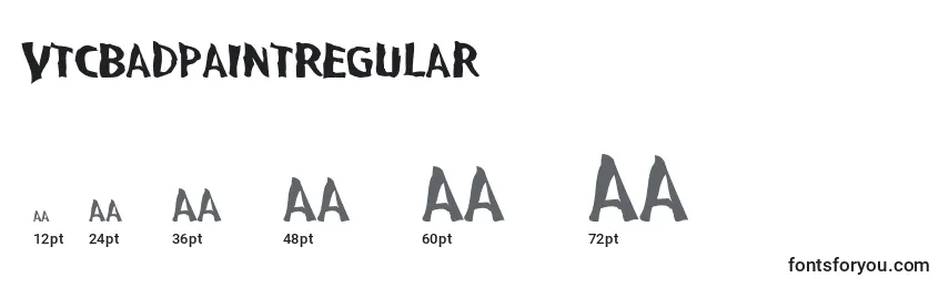 VtcBadpaintRegular Font Sizes
