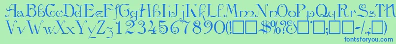 ViatascriptsskRegular Font – Blue Fonts on Green Background