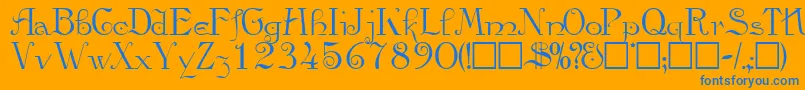 ViatascriptsskRegular Font – Blue Fonts on Orange Background