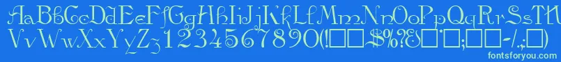 ViatascriptsskRegular Font – Green Fonts on Blue Background