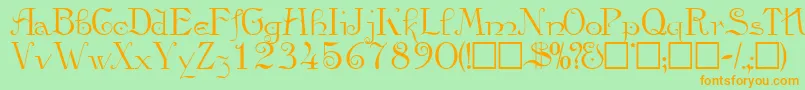 ViatascriptsskRegular Font – Orange Fonts on Green Background