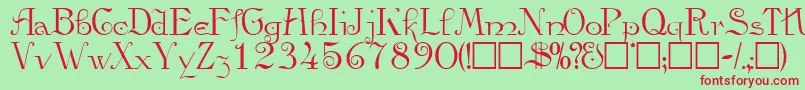 ViatascriptsskRegular Font – Red Fonts on Green Background